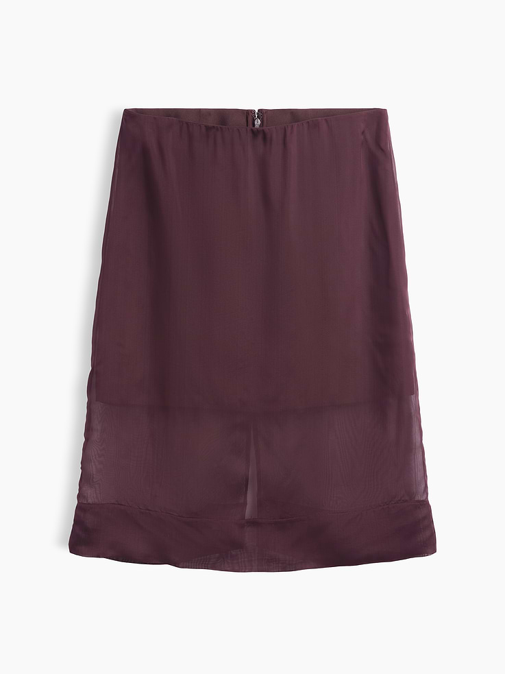 Image 6 of 6, Sheer Organza Knee-Length Skirt