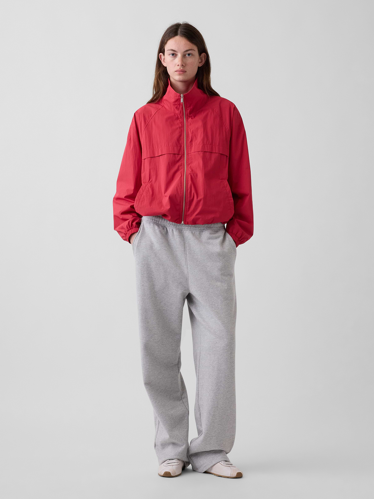 Image 4 de 5, Veste d’entraînement surdimensionnée en popeline