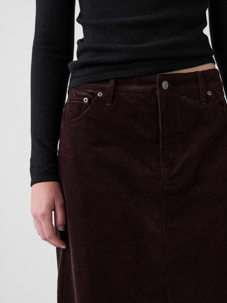 Image 4 of 5, Corduroy Knee-Length Skirt