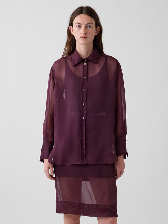 Sheer Organza Big Shirt