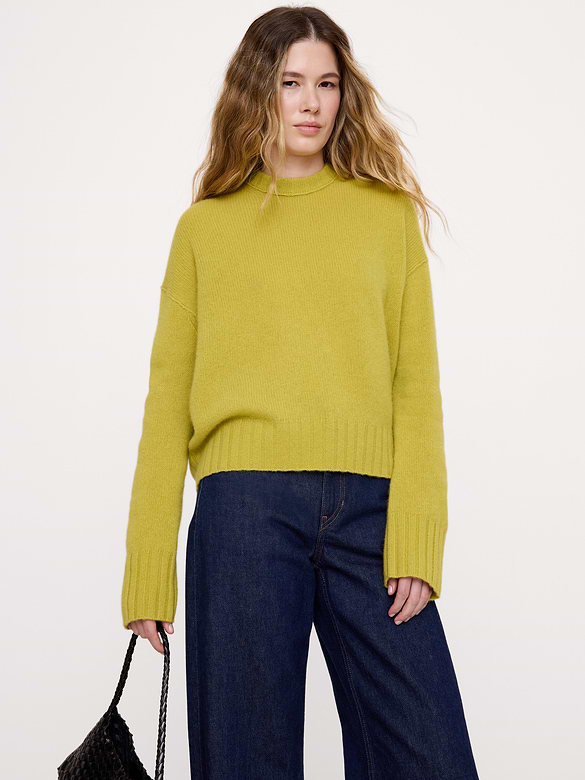 Oversized Midweight Cashmere Crew-Neck Sweater