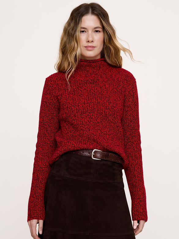 The Fireside Funnel-Neck Sweater in Merino-Cotton