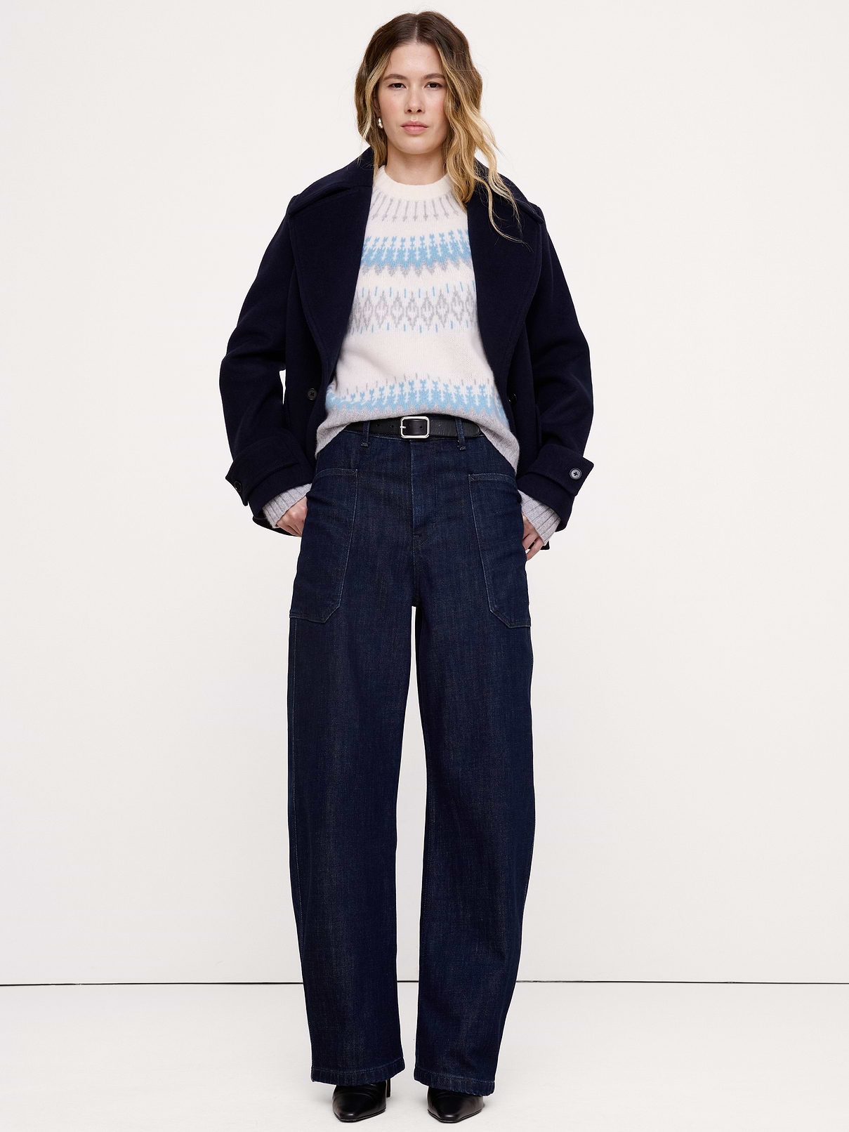 Image 3 of 4, Cashmere Fair Isle Crew-Neck Sweater