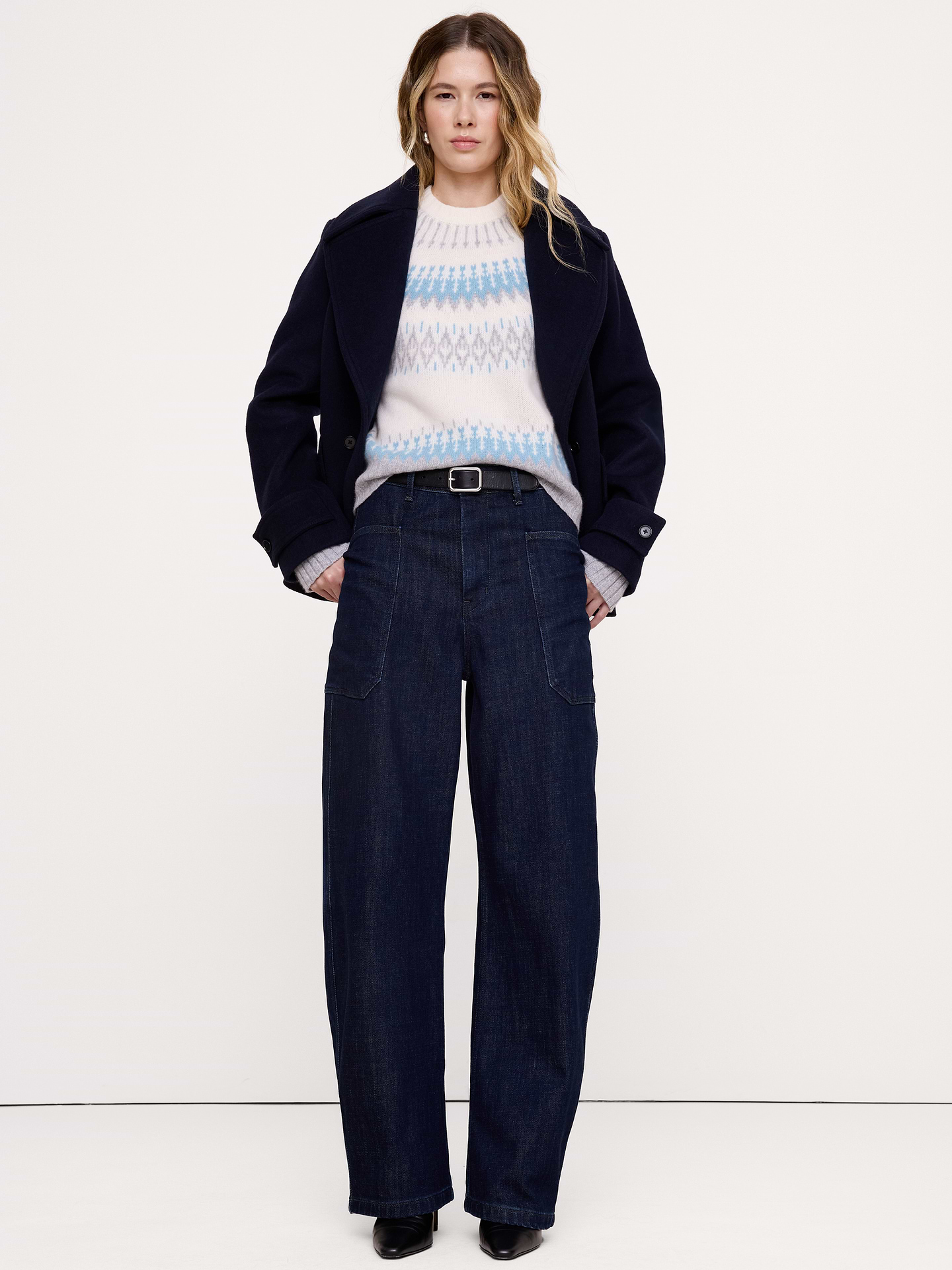 Image 3 of 4, Cashmere Fair Isle Crew-Neck Sweater