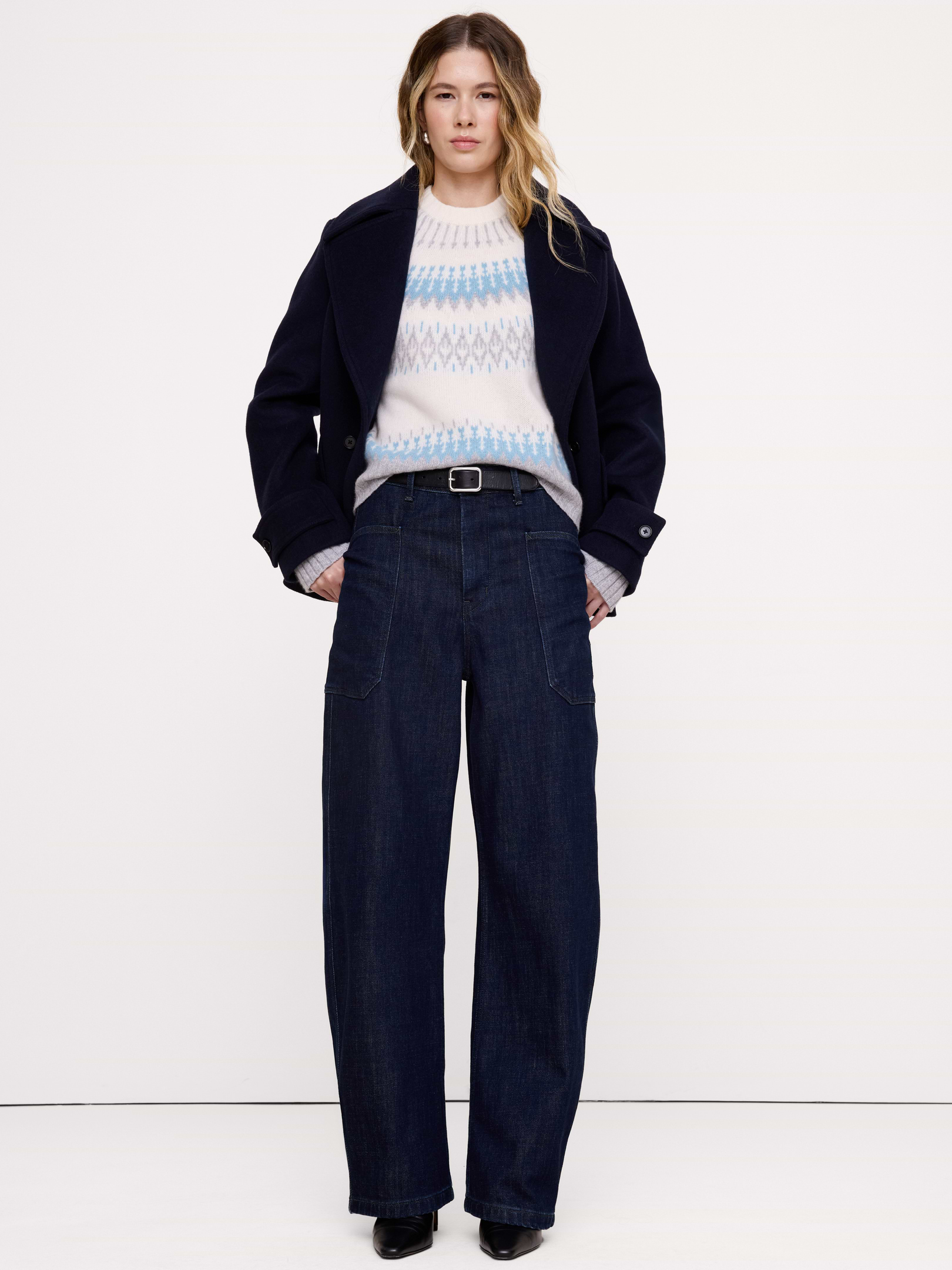 Image 3 of 4, Cashmere Fair Isle Crew-Neck Sweater