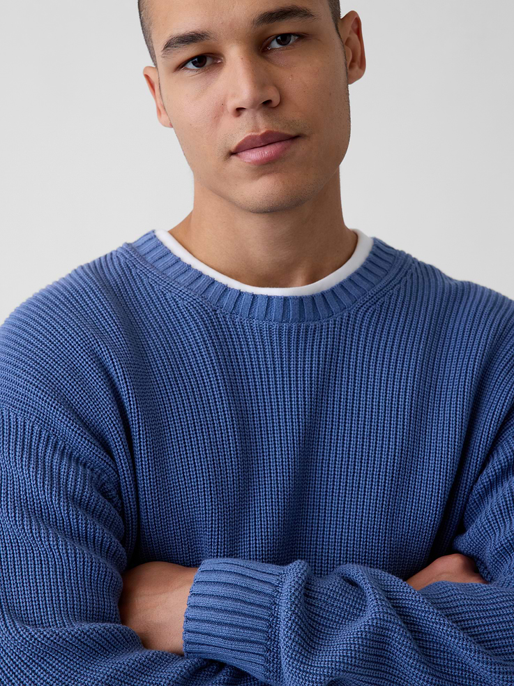 Image 4 of 5, Relaxed Shaker Sweater