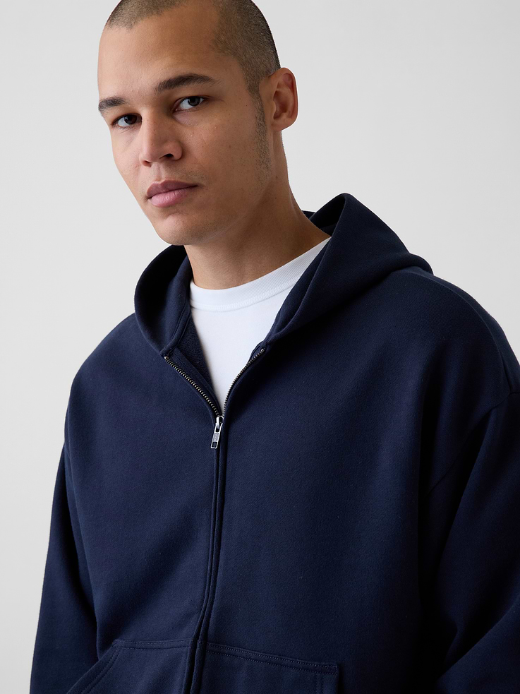 Image 4 of 5, Adult Heavyweight Oversized Zip Hoodie