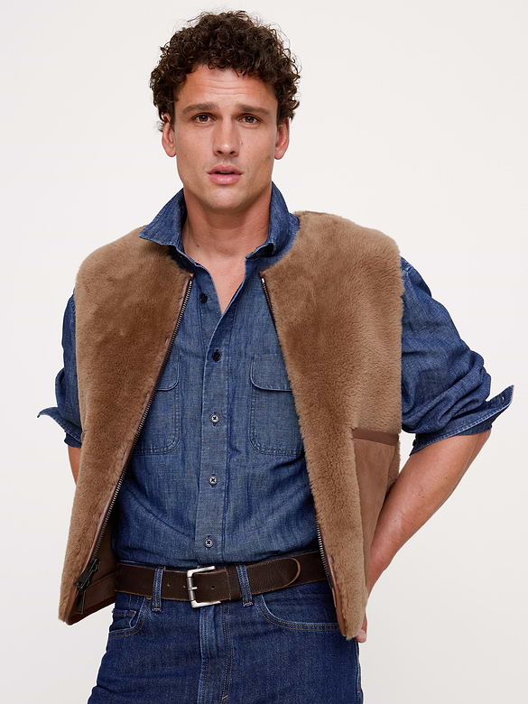 Reversible Shearling Vest