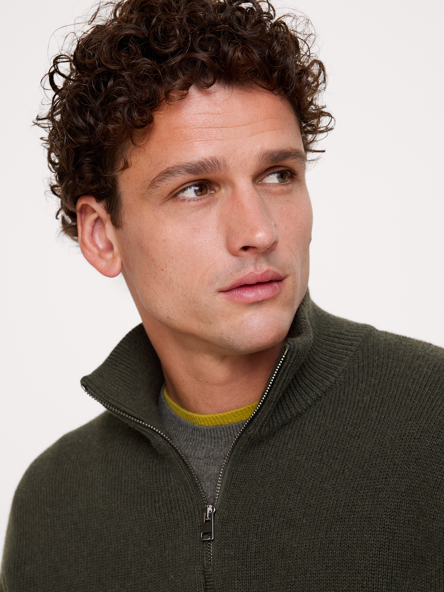 Image 5 of 6, Italian Cotton-Cashmere Quarter-Zip Sweater