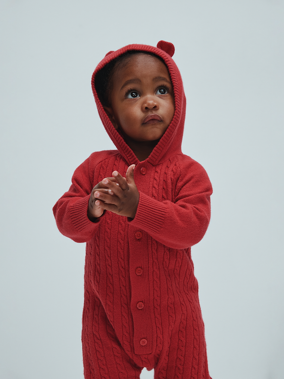 Baby CashSoft Cable-Knit One-Piece
