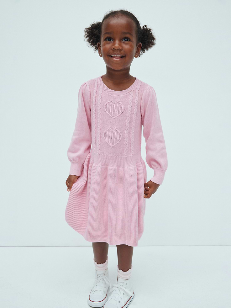 Image 1 of 4, Soft cotton knit., Long puff sleeves with ribbed cuffs., Ribbed crewneck., Shirring at waist., Product #1176515