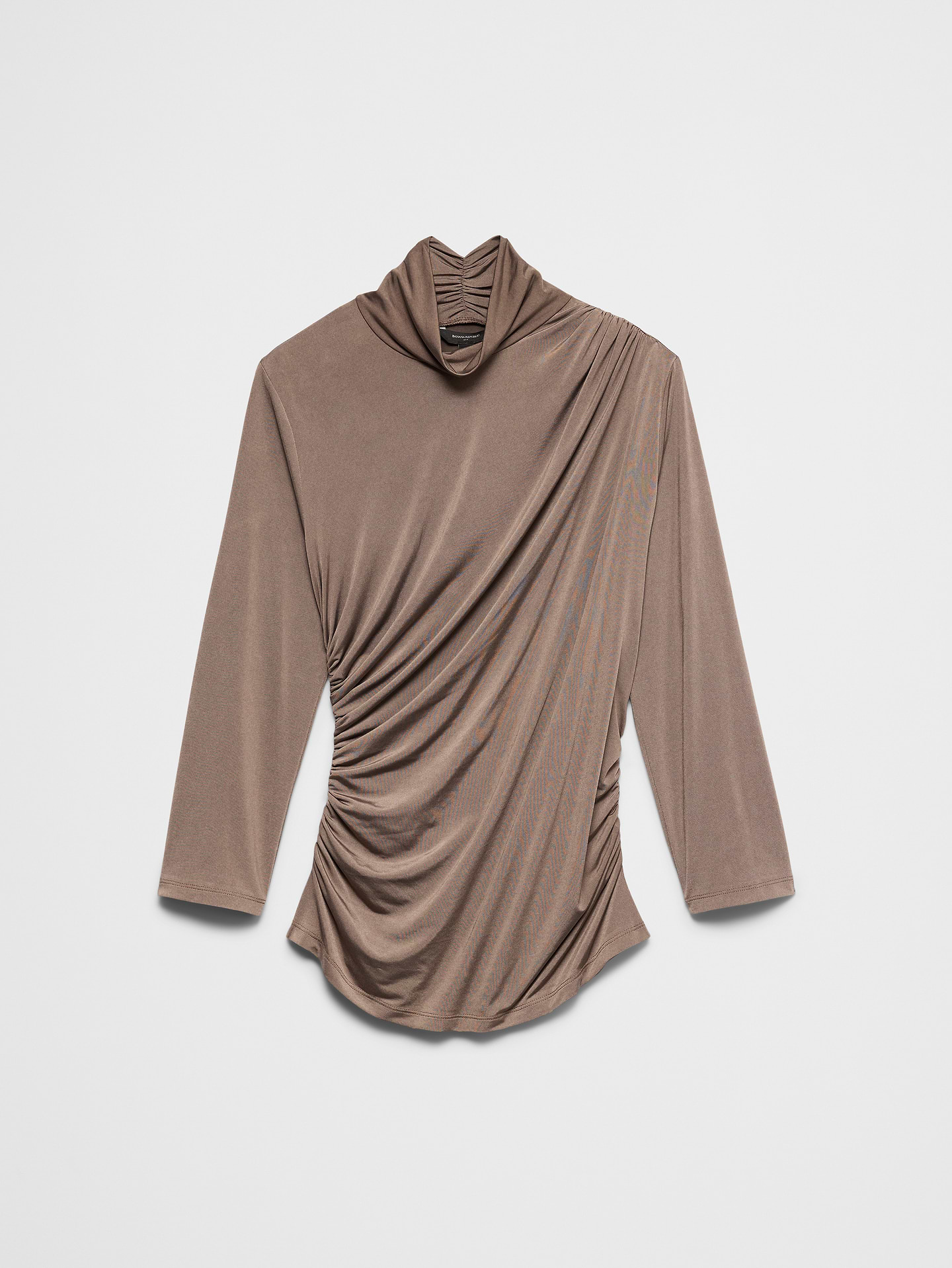 Image 4 of 4, Jersey Draped-Turtleneck Top