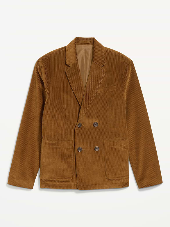 Double-Breasted Corduroy Blazer