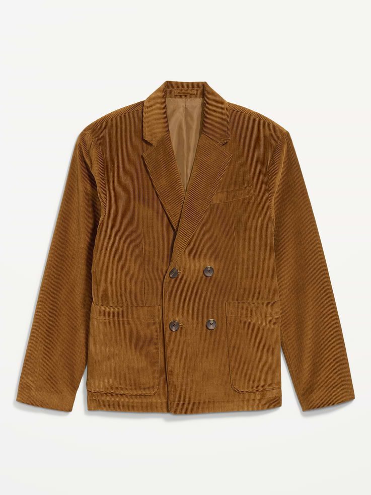 Image 1 of 1, notched collar, long sleeves with buttoned cuffs, four-button front, patch pockets, Product #1181591
