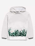 Image 1 of 3, Keep ’em moving in Old Navy Sport's Dynamic Fleece: A soft, breathable cotton blend that's made to move., built-in hood, long sleeves, hand-warming pockets, Product #1182378