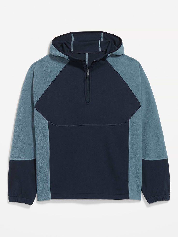 Image 4 of 4, Sherpa Quarter-Zip Hooded Jacket