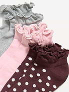 Image 2 of 2, Ruffled Athletic Crew Sock 3-Pack for Women