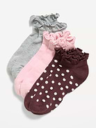 Image 1 of 2, includes 3 pairs of socks for women, ruffled openings, notched toe seams, Product #1183830