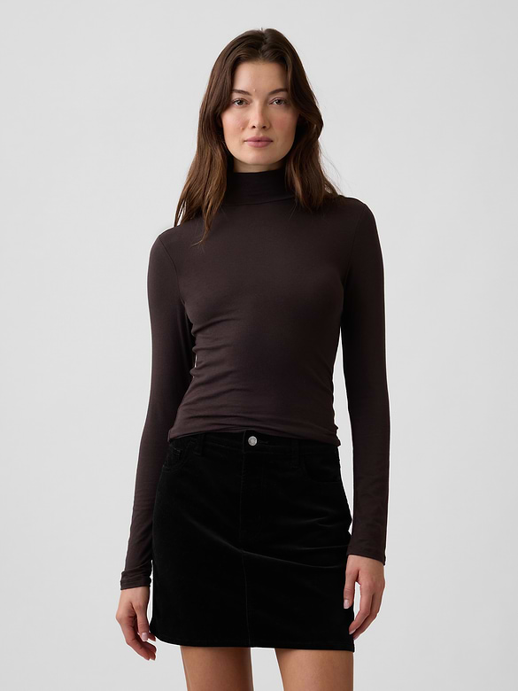 Stretch Jersey Mockneck T-Shirt