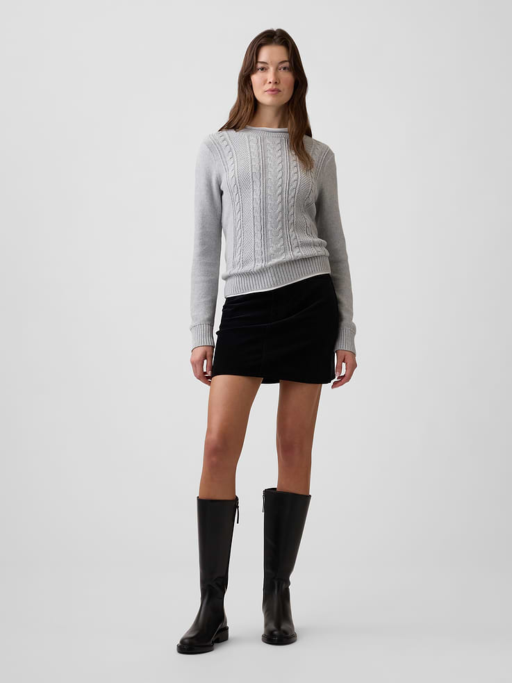 Image 3 of 5, Rollneck Cable-Knit Sweater