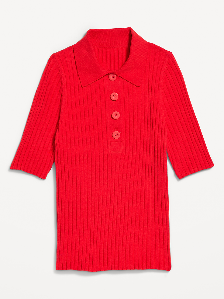 Image 4 of 5, Short-Sleeve Ribbed Polo