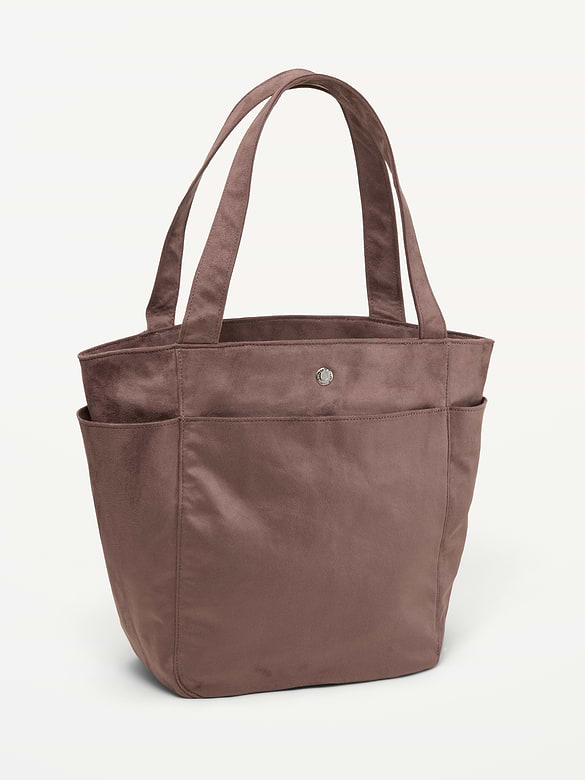 Faux-Suede Everyday Large Tote Bag