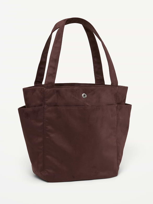 Faux-Suede Everyday Large Tote Bag