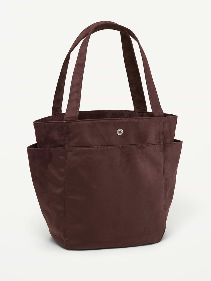 Image 2 of 4, Faux-Suede Everyday Large Tote Bag