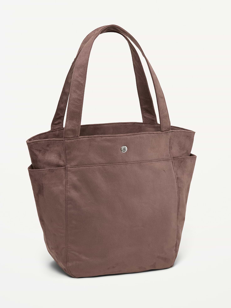 Image 2 of 4, Faux-Suede Everyday Large Tote Bag