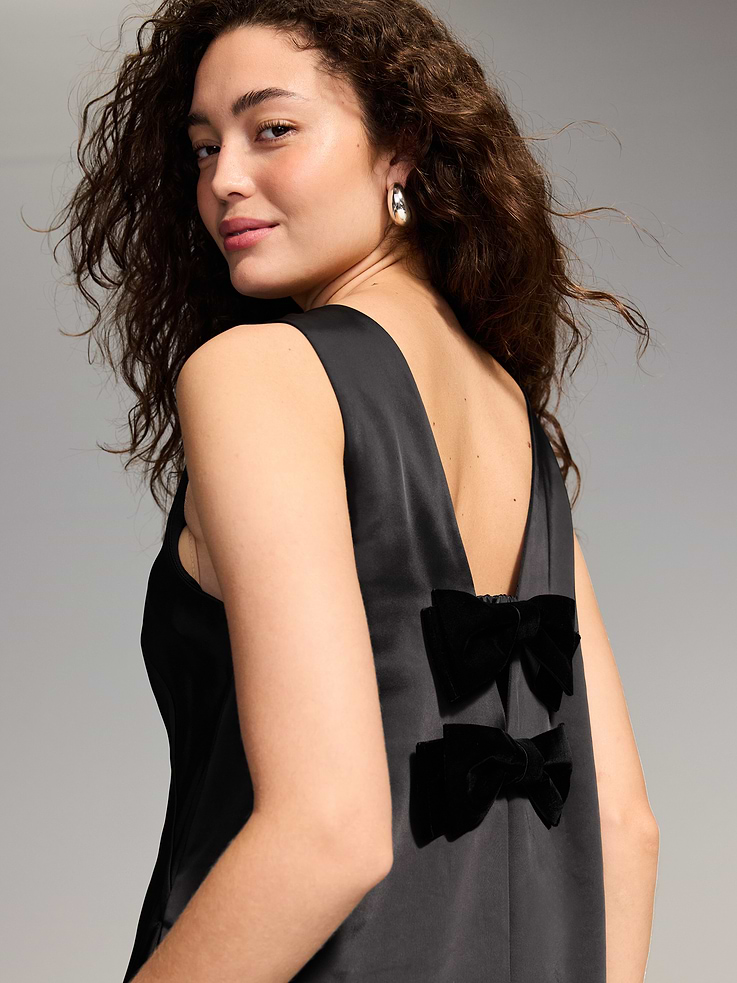 Image 6 of 8, The Occasion by Old Navy Sleeveless Bow-Back Mini Dress