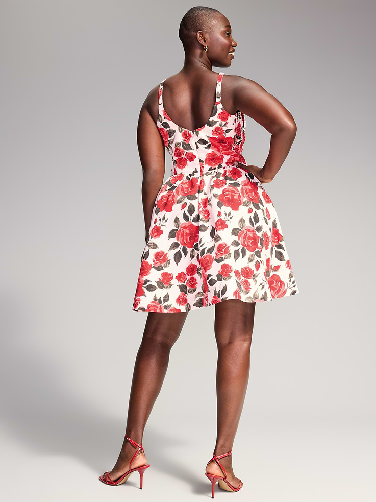 Image 8 of 8, The Occasion by Old Navy Sleeveless Fit and Flare Taffeta Mini Dress