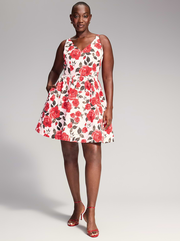 Image 7 of 8, The Occasion by Old Navy Sleeveless Fit and Flare Taffeta Mini Dress