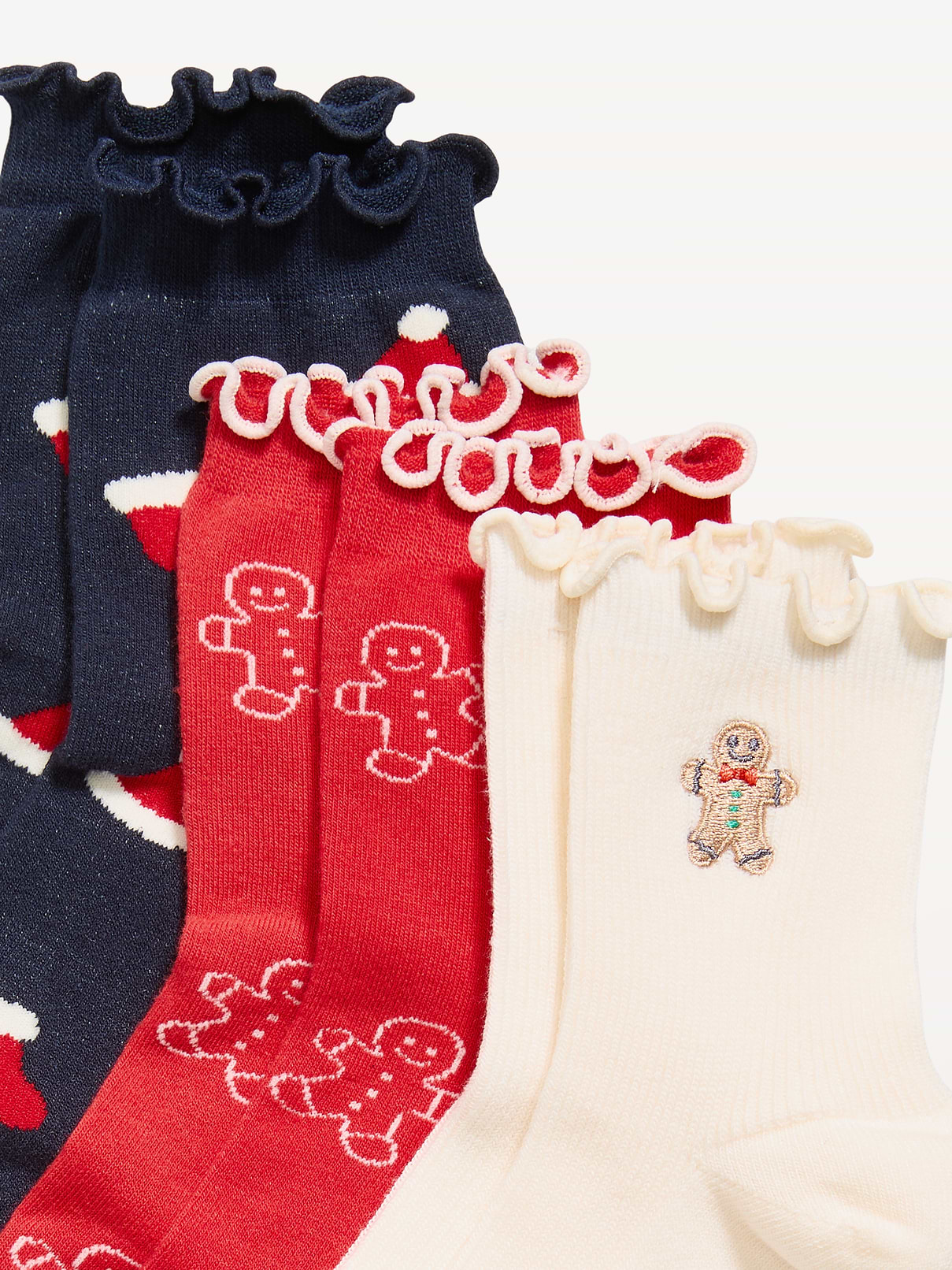Image 2 of 2, Ruffled Crew Sock 3-Pack for Women