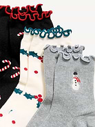 Image 2 of 2, Ruffled Crew Sock 3-Pack for Women