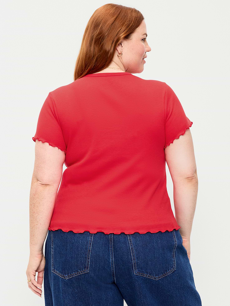 Image 8 de 8, T-shirt ajusté court en tricot gaufré