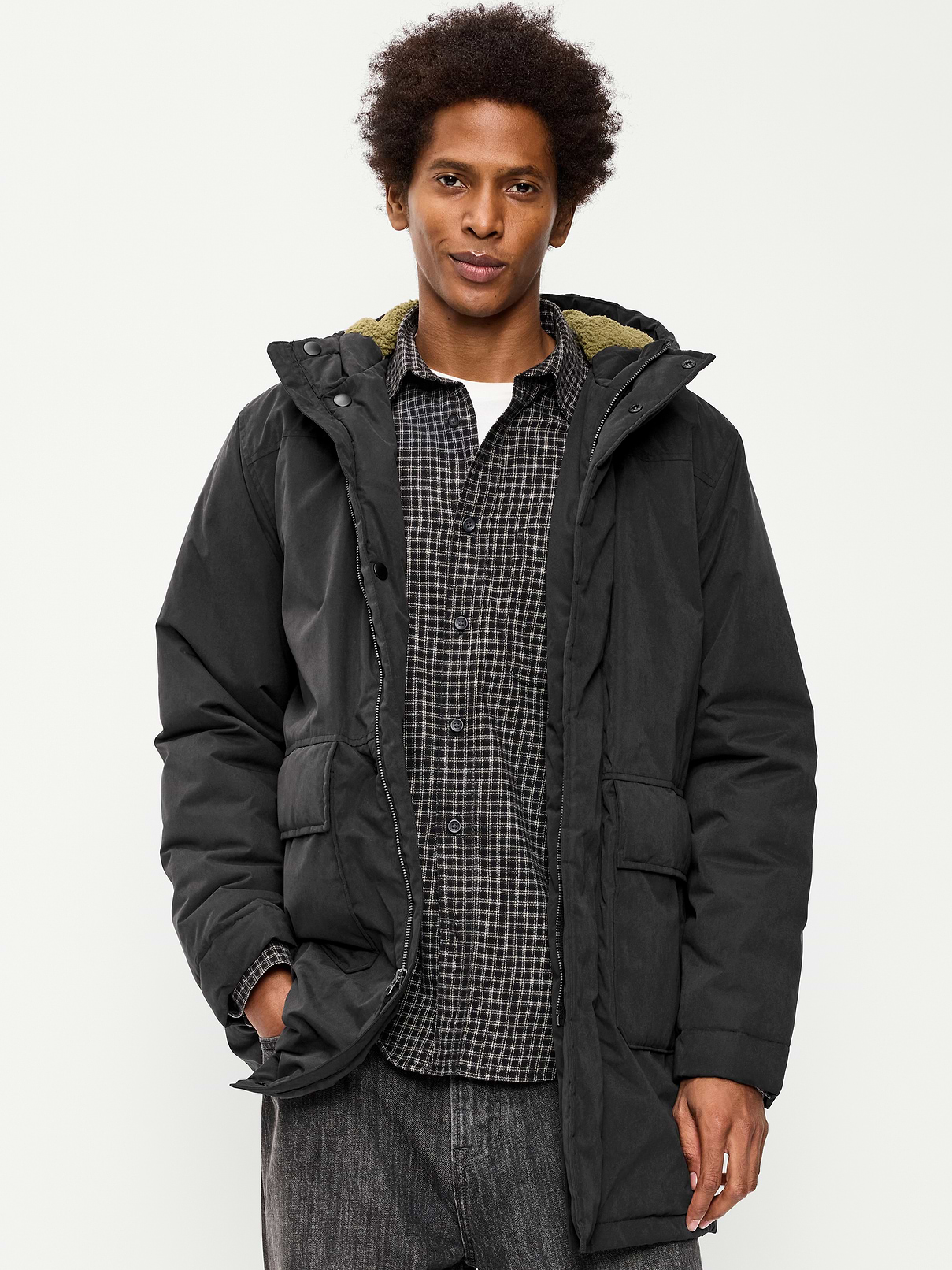 Water-Resistant Hooded Utility Parka