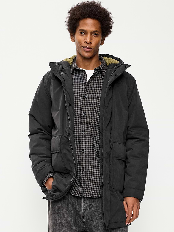 Water-Resistant Hooded Utility Parka