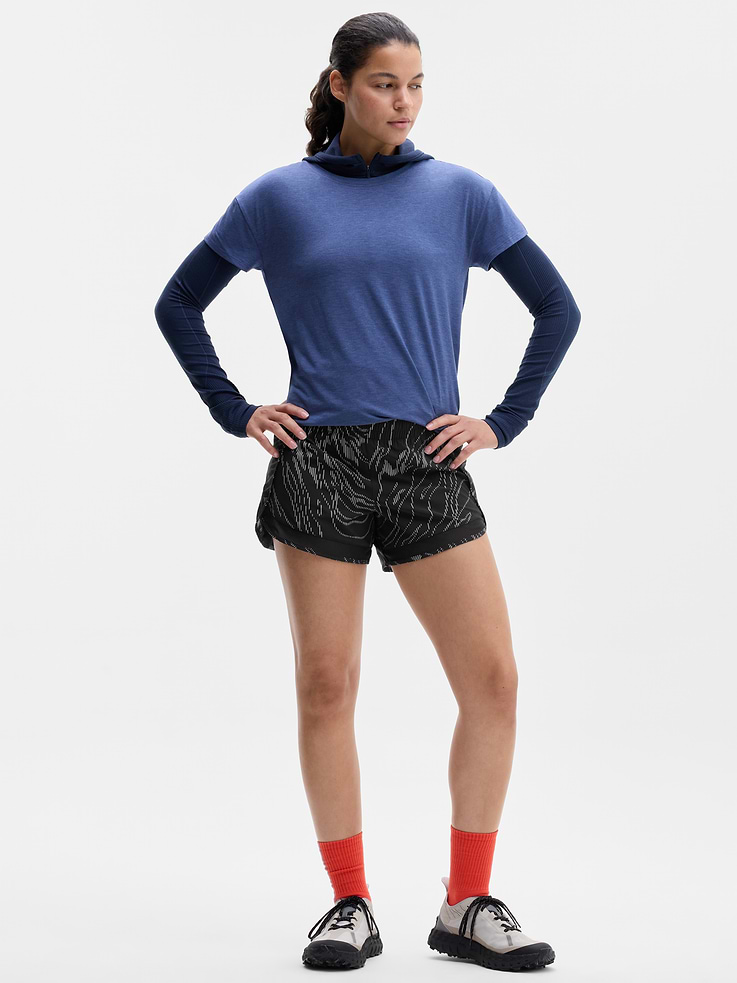 Image 2 of 7, Mesh Racer Run Mid Rise 4" Short