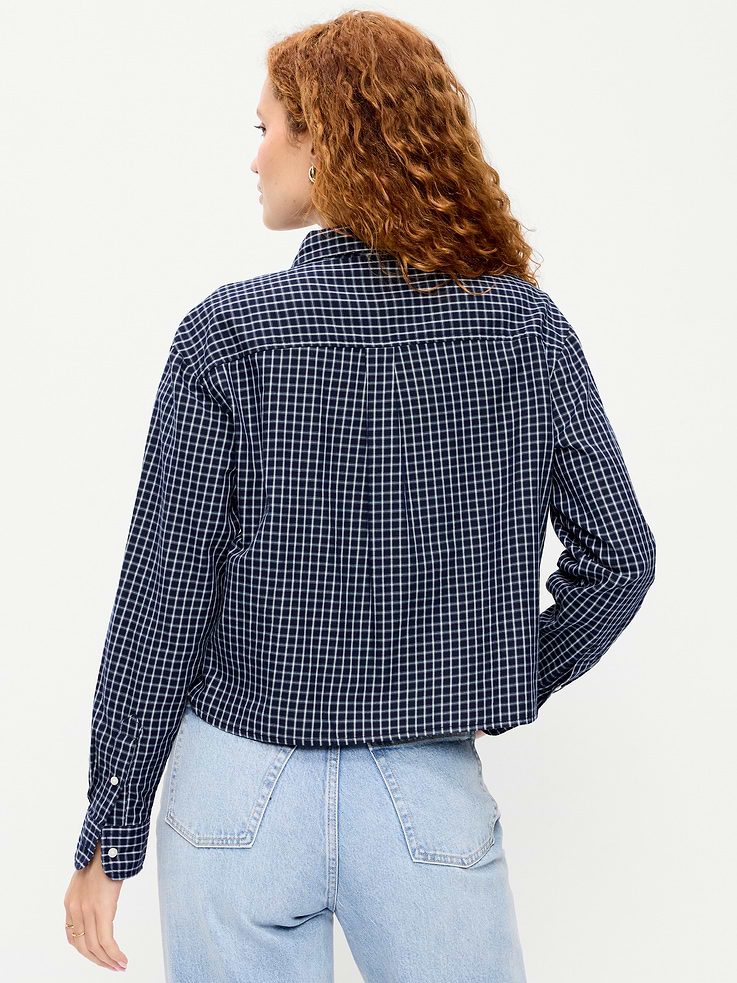 Image 2 of 4, Long-Sleeve Tie-Neck Button-Down Shirt