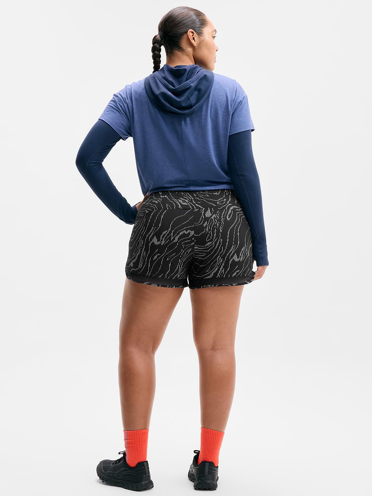 Image 6 of 7, Mesh Racer Run Mid Rise 4" Short