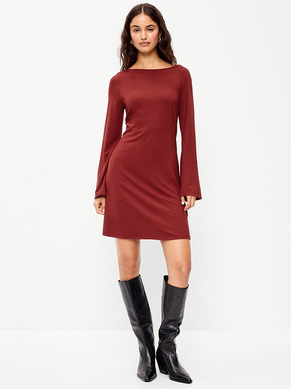 Low-Back Flare Mini Dress