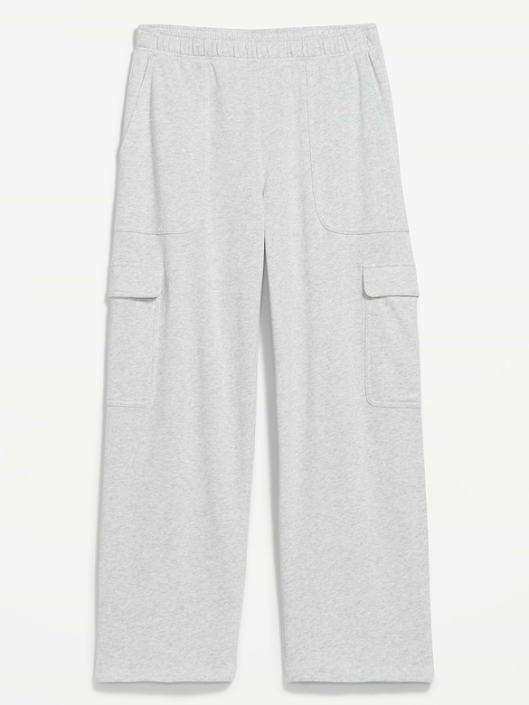 High-Waisted SoComfy Wide-Leg Cargo Sweatpants