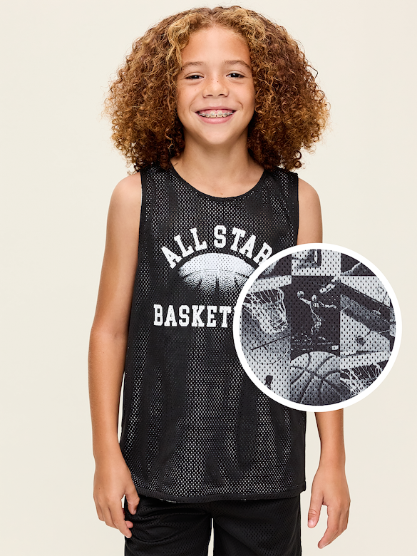Oversized Mesh Reversible Tank Top for Boys