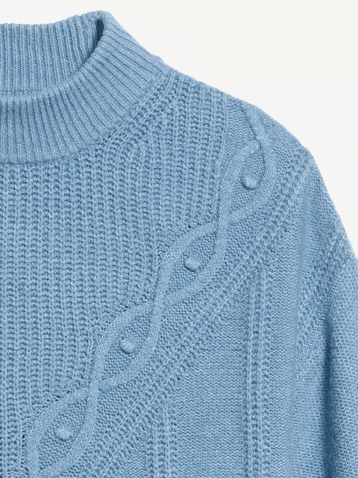 Image 5 of 5, SoSoft Crew-Neck Cable Knit Sweater