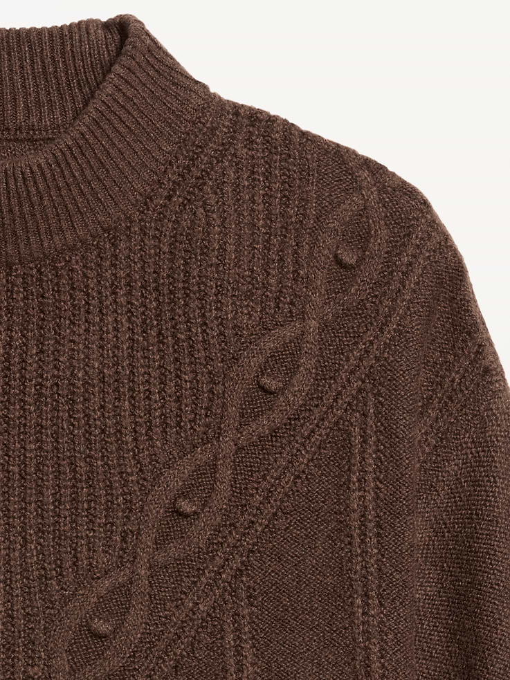 Image 5 of 5, SoSoft Crew-Neck Cable Knit Sweater