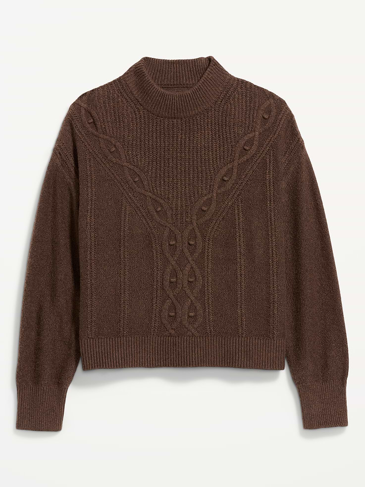 Image 4 of 5, SoSoft Crew-Neck Cable Knit Sweater