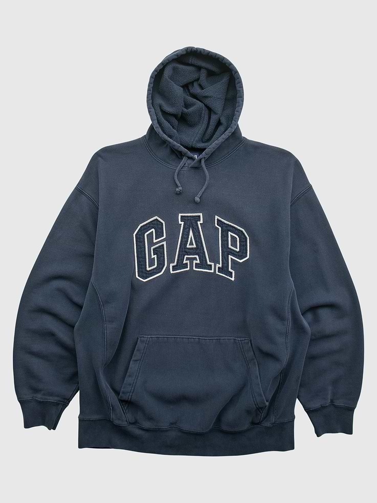 Image 1 of 2, One-of-one vintage piece sourced by Gap. Originally made in 2000s. Tag size listed as Unisex M. Chest Width: 24.5 in. Body Length: 28.5 in. Fits like a modern size L. Sizing may vary. Condition: Good condition. Pinhole on left sleeve. Online only. Item cannot be returned or exchanged. Specifications: Vintage Laundered Final Sale