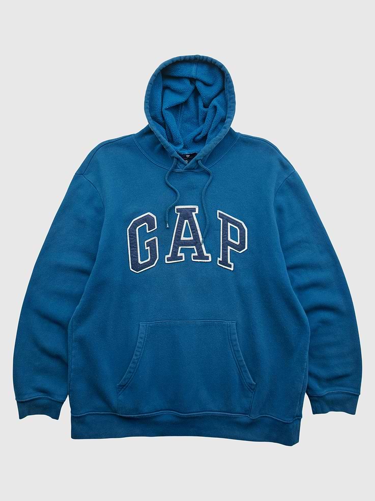 Image 1 of 4, One-of-one vintage piece sourced by Gap. Originally made in 2010s. Tag size listed as Unisex XL. Chest Width: 26 in. Body Length: 29 in. Fits like a modern size XL. Sizing may vary. Condition: Light wear. Fading throughout. Mark on right sleeve. Pinhole on back. Online only. Item cannot be returned or exchanged. Specifications: Vintage Laundered Final Sale