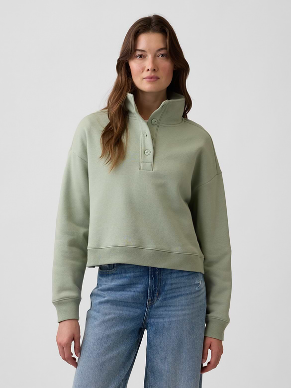 Relaxed Henley Sweatshirt