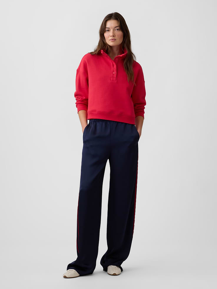 Image 3 of 5, Relaxed Henley Sweatshirt